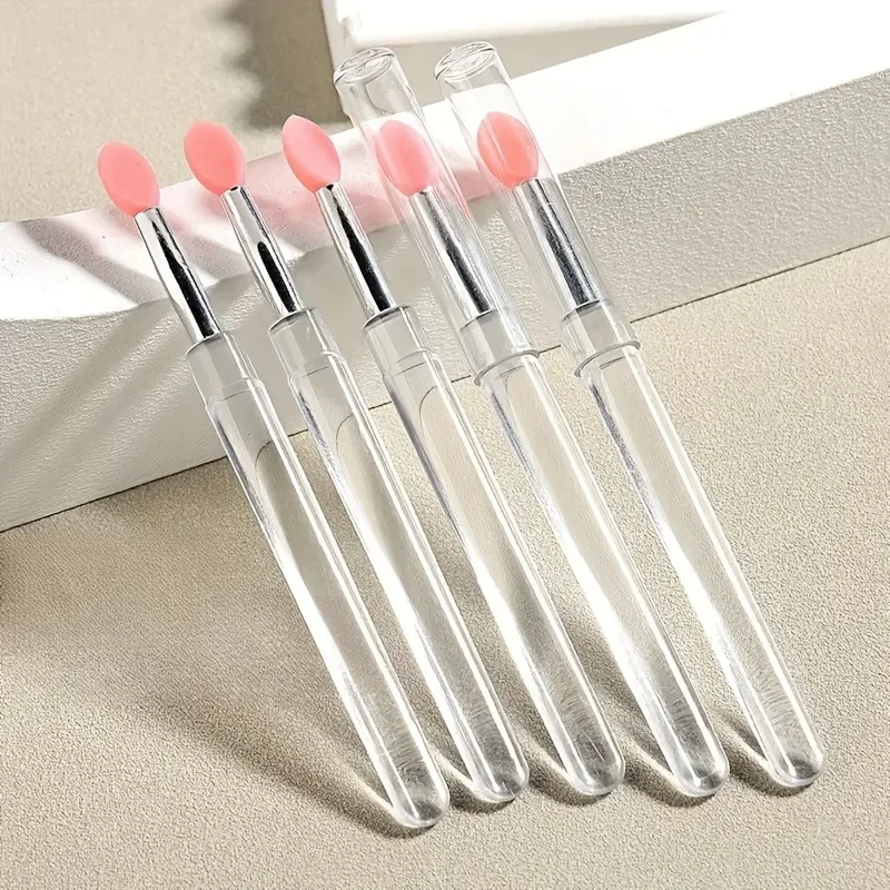5 cọ vẽ móng tay bằng silicon có thể tái sử dụng với hiệu ứng gương - dụng cụ trang điểm & sơn móng tay hai đầu