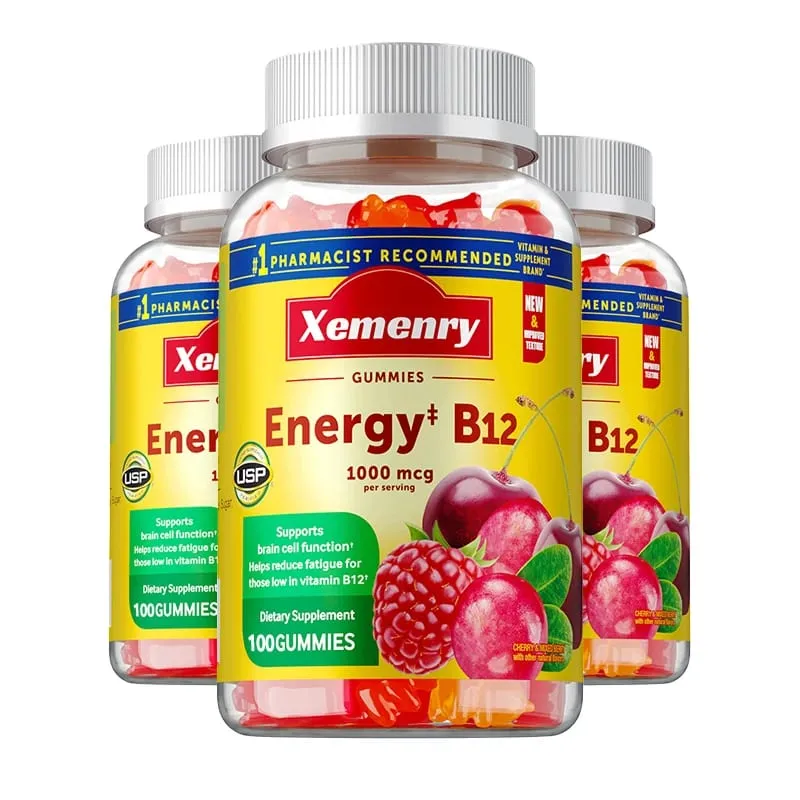 Vitamin B12 Gummies - It Helps Maintain Energy Boosts Metabolism and Supports Bones and The Immune System