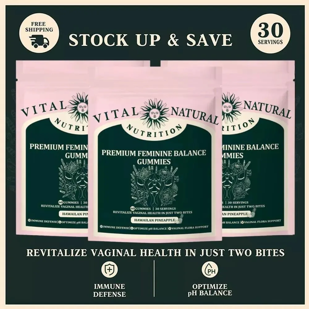 60 Pieces of Vital Source Feminine Balance Gummies Are Selling Well Caring for Women Preferred Gift - Hawaiian Pineapple
