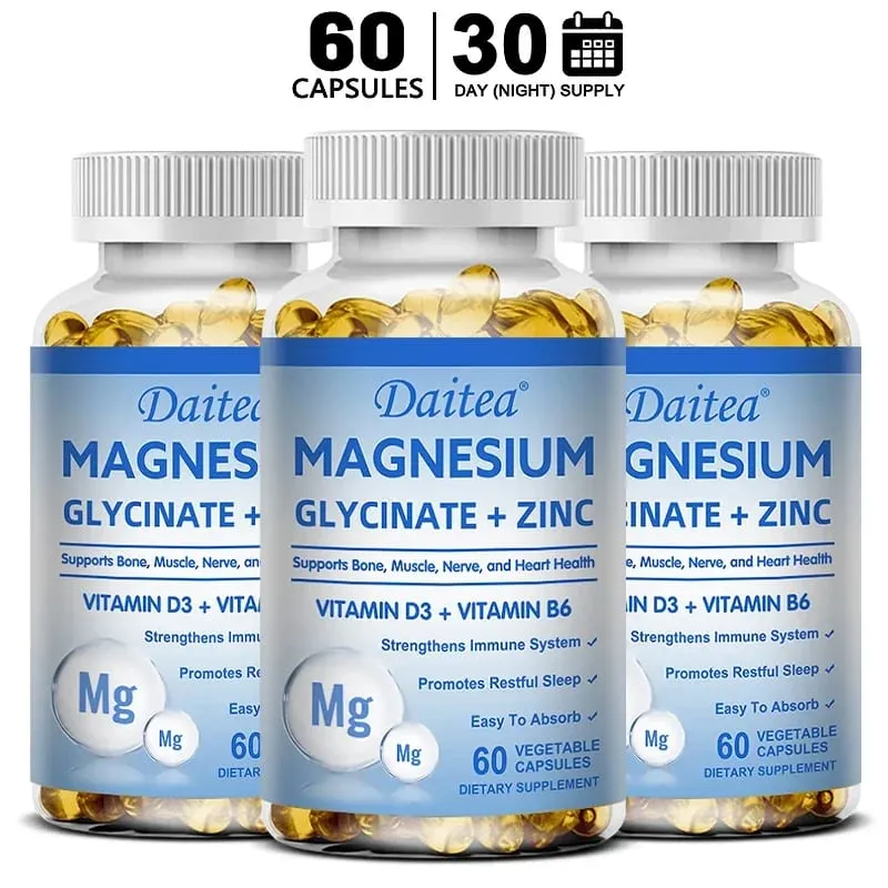 Suplemen Diet Daitea Magnesium Glycinate & Zinc - Dukungan Kekebalan Saraf Tulang - Cocok untuk Pria dan Wanita — image 8