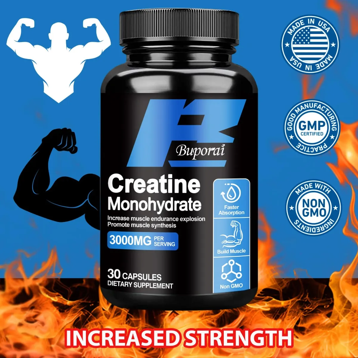 Creatine Monohydrate - Promote Muscle Growth Relieve Fatigue Improves Performance