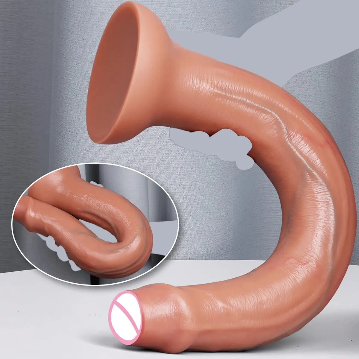 Super Long Realistic Dildos Butt Plug Soft Silicone Penis Adult Supplies Suction Cup Sex Toys for Woman Men Vagina Anal Massage