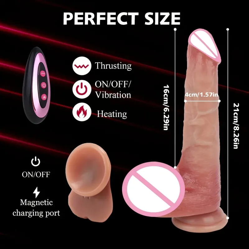 Big Dick Penis Realistic Dildo Telescopic Vibrator Female Masturbator Anal Plug for Women Thrusting Adult Sex Toys Male Sex Shop