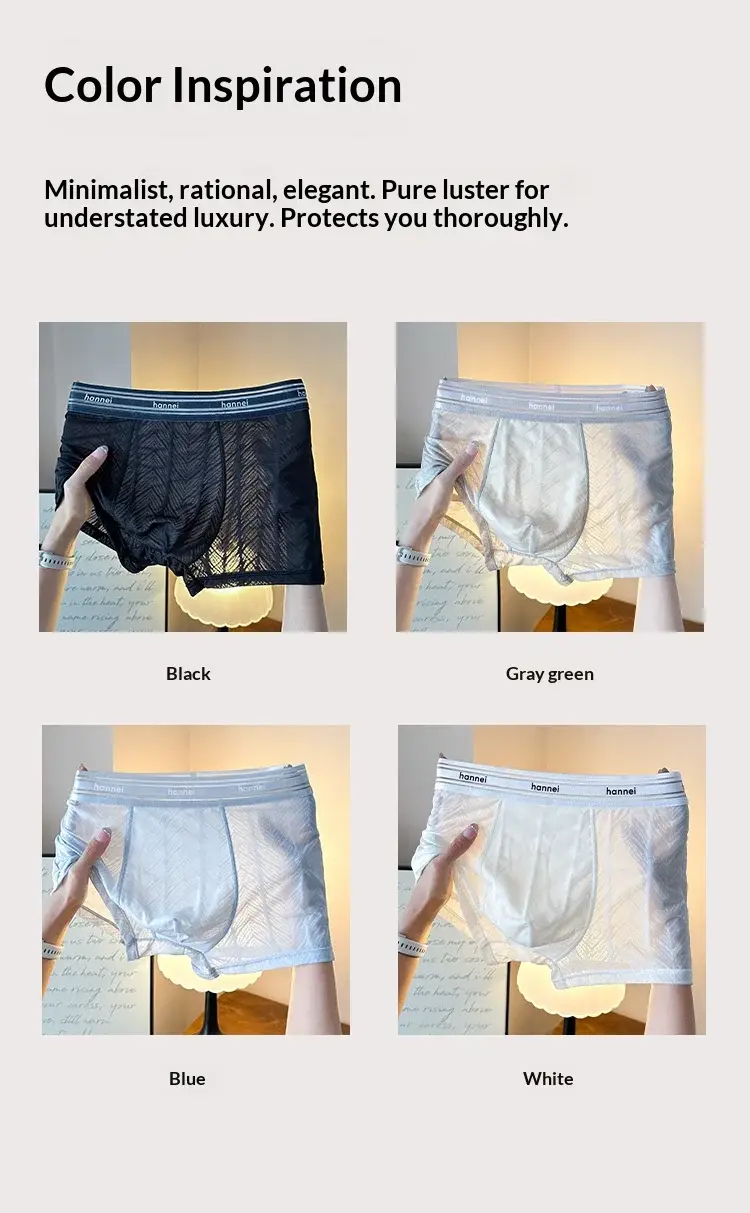 New Summer Men's Underwear, Men's Boxer Briefs, Plus Size Breathable Underwear, Thin Loose Men's Comfortable Solid Color Shorts