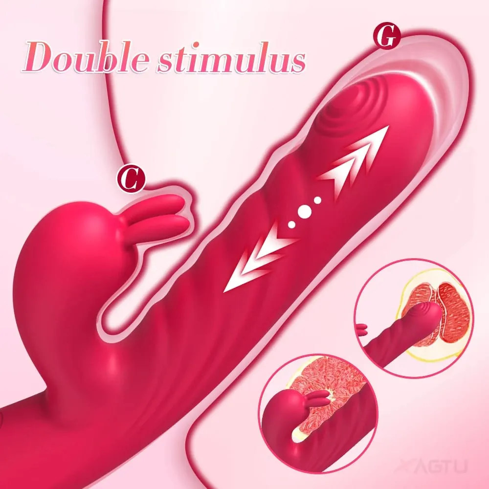 Adult Sex Toy Thrusting Rabbit VIbrator for Women Vibrating Dildo Telescopic G-Spot Clitoris Stimulator Female Masturbator — image 4