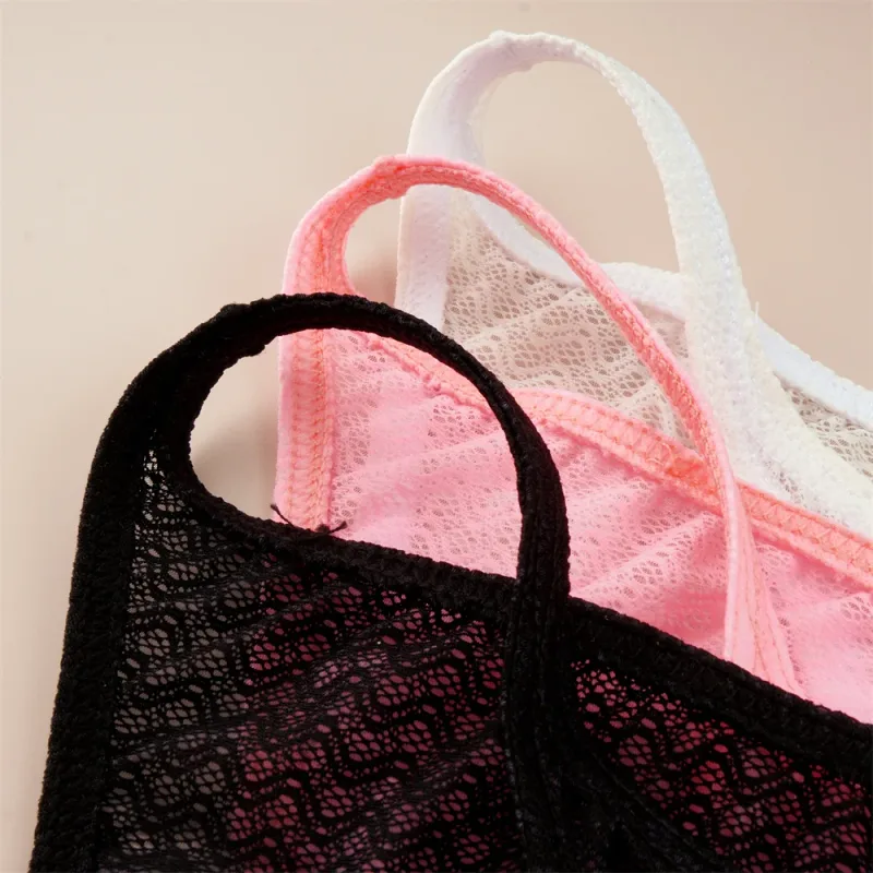 Mesh Nylon Pink Underwear for Men Solid Color Breathable Summer Cool Male Bulge Pouch Briefs Ultra Thin Sexy Plus Size Panties