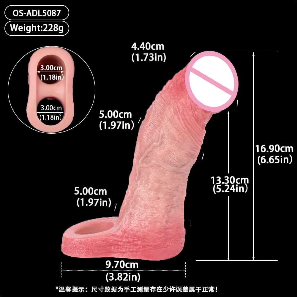 Penis Extender Device Cover Sleeve Girth Enhancement Pleasure Dildo Sheath Adult Sex Toys For Men Reusable Condom 18+