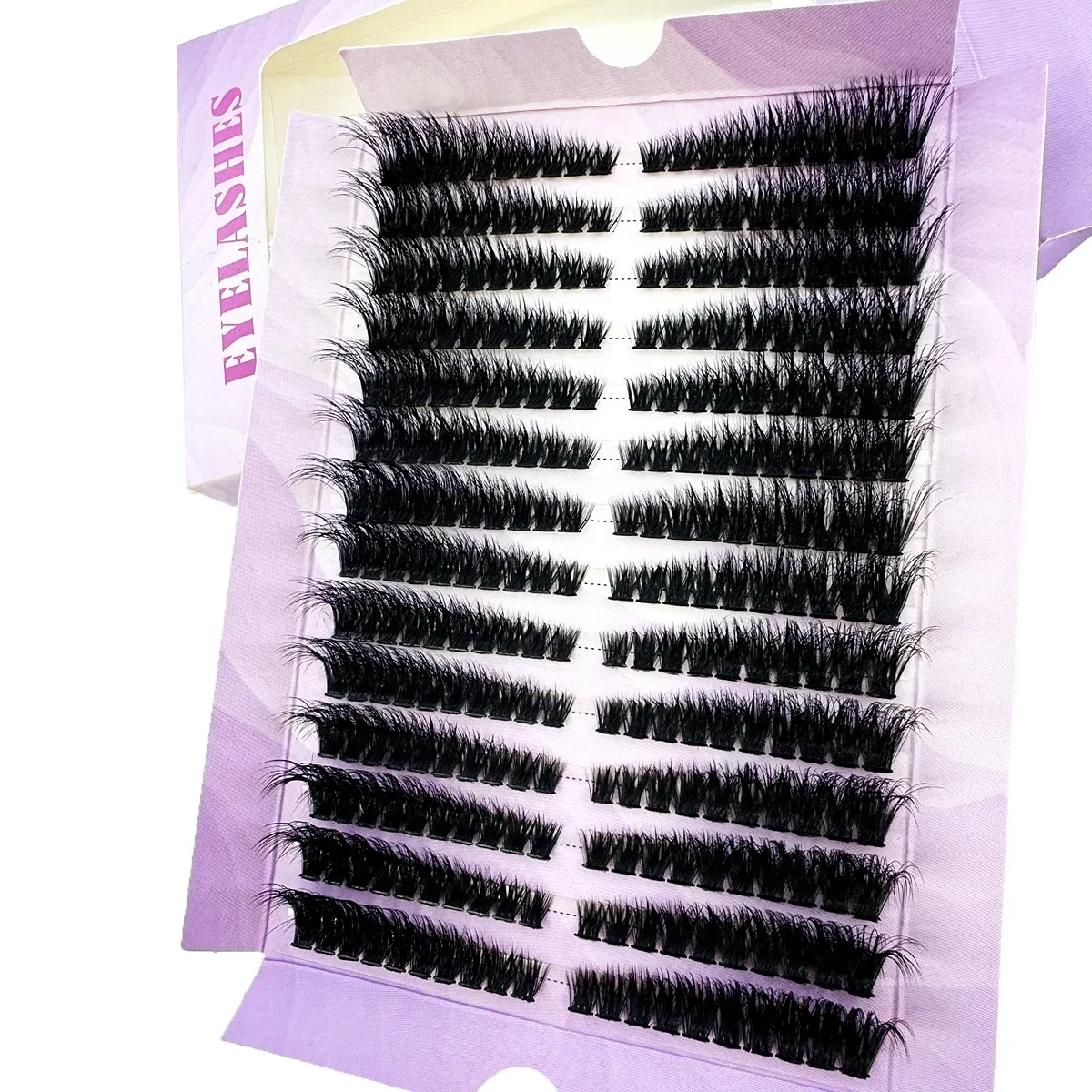 14 Rows Large Capacity Individual Lash Clusters DIY 50D/80D/100D Handmade Fluffy Volume False Eyelashes Cat Eye Lash Extension