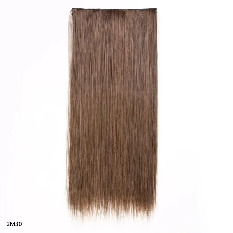 Synthetic 24 Inch Long Straight Clip in Hair Extension Seamless Natural Looking Easy Install Women’s Hairpieces for Daily Wear