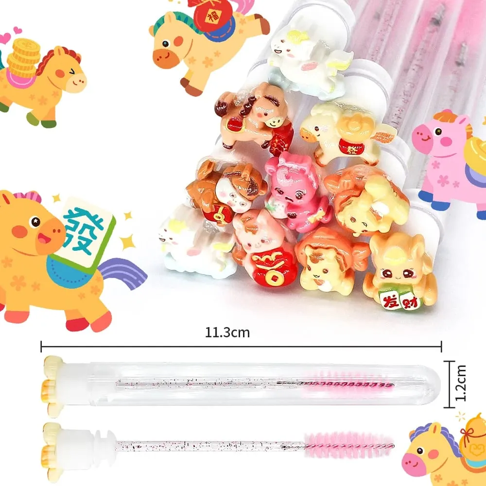 10/50Pcs Eyelash Brush Tubes Crystal Lash Mascara Wands Eyebrow Comb Spoolies Container Lashes Brushes Applicators Makeup Tools