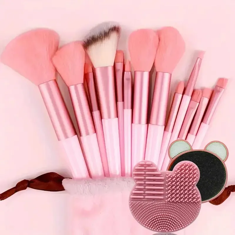20/40Pcs Makeup Brushes and Sponges Set Brown Makeup Puff Beauty Egg Headband Wristband Remover Kit Makeup Tool Gift