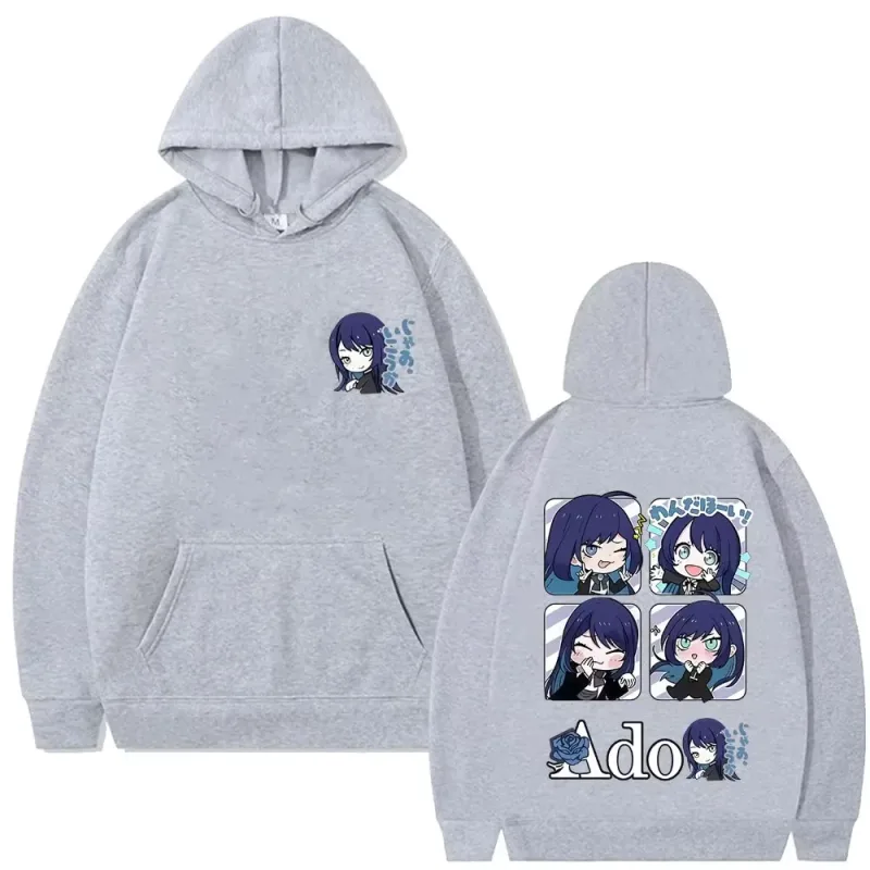 Cute Kawaii Ado Cartoon Style Hoodies Fans Gift Men's Women's Casual Oversized Sweatshirt Unisex Japanese Style Pullover Hoodies