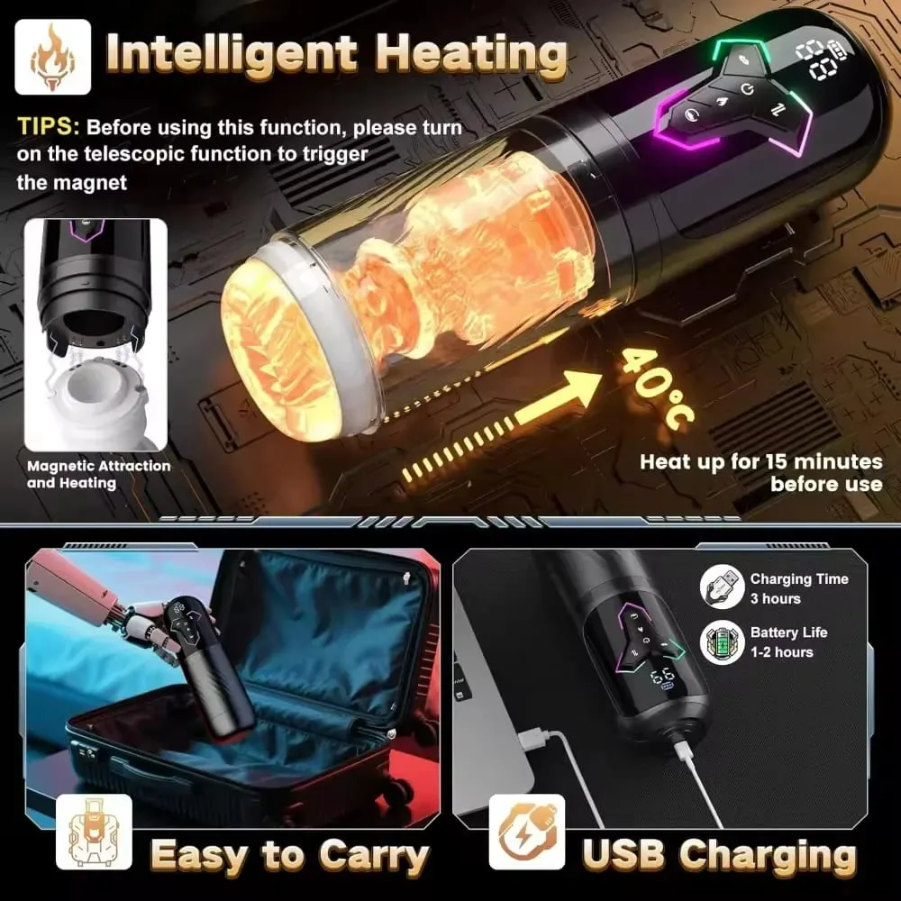Telescopic Sucking Male Masturbator Sex Toys for Men Artificial Vagina Blowjob Adults Pocket Pussy Piston Automatic Mastubator