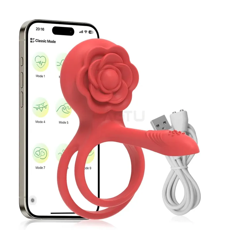 Remote Control Penis Ring Vibrator Sex Toy for Men Delay Time Prostate Massager 360° Rotation Twisting Vibrating Cock Rings 18+