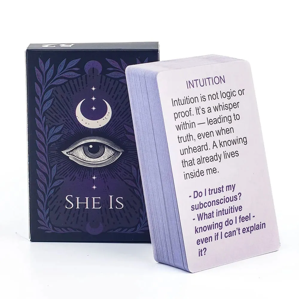 SHE IS Mindfulness Self-Care Cards Inner Dialogue Self-Reflection Tool for Becoming & Belonging Interactive Board Playing Game