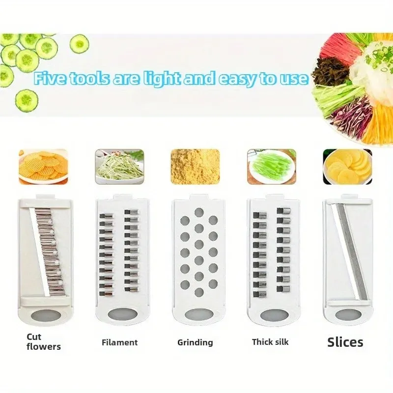 Mandoline Slicer for Kitchen 5-in-1 Mandoline Food Slicer Potato/Cheese/Vegetable/Carrot/Cucumber Grater — image 4