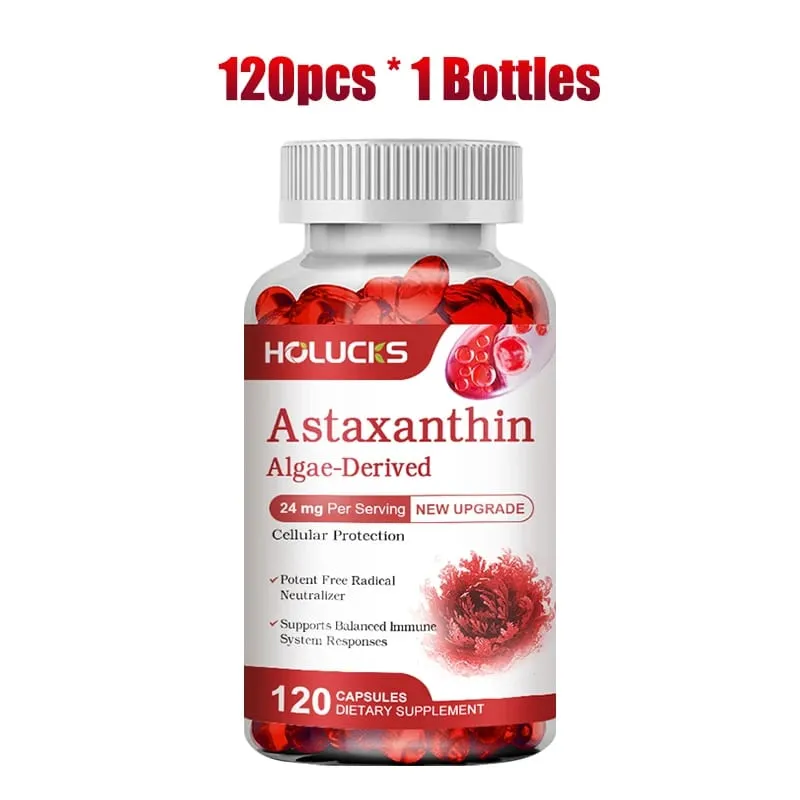 Buy 1 Get 1 Free! Astaxanthin 24mg Supplement for Skin & Eye Health Anti-Aging & UV Defense Reduces Eye Fatigue Non-GMO