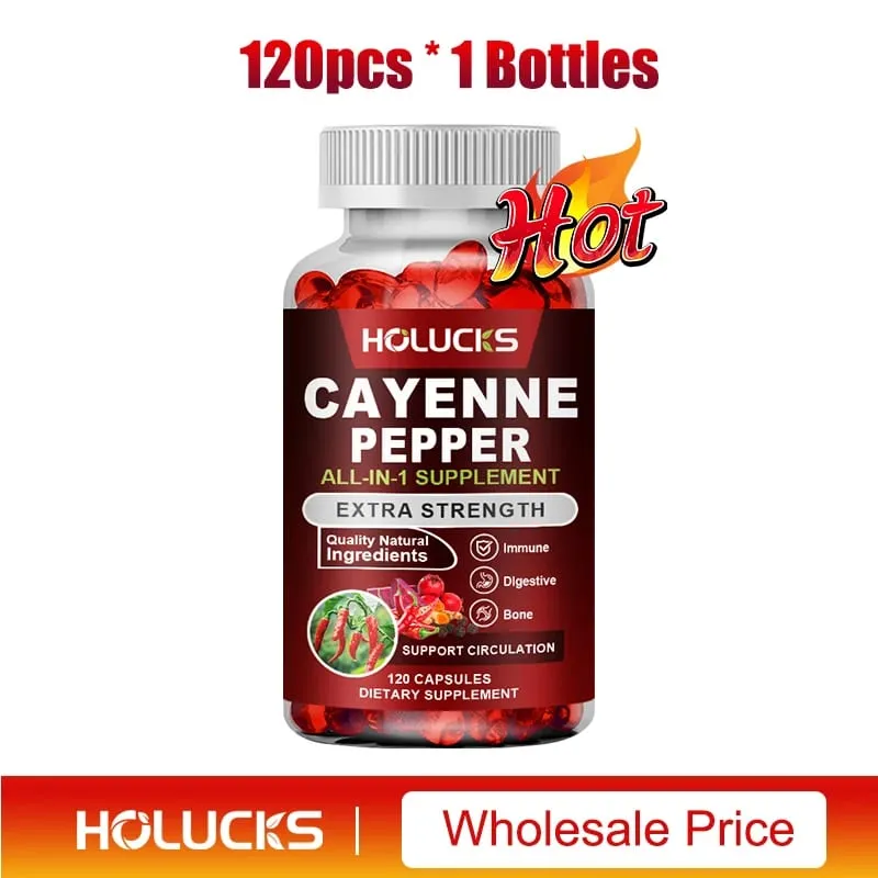 Cayennepeberkapsler med vitamin D3 K2 Blodcirkulation Fremme fordøjelsen Boost metabolisme Støtte leds knoglesundhed — image 8
