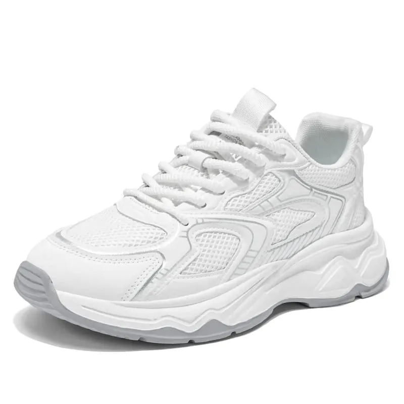 Men's light mesh casual Chunky sneakers four seasons soft-sole breathable outdoor Racing running shoes youth Speed sports shoes