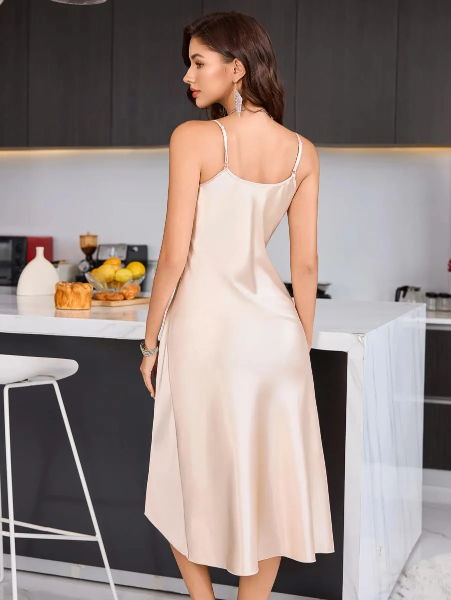 Women's Solid Sleeveless Dress Chic Basic Minimalist Causual Fashion V Neck Long Dress Womenswear For Spring Summer And Party — image 3