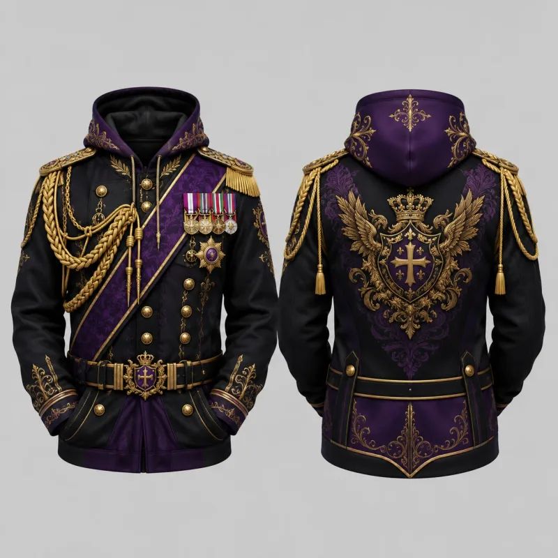 Mens Red Ceremonial Guard Uniform 3D Print Zip Hoodie Polyester Long Sleeve Cosplay Streetwear Jacket Costume Top Unisex — image 4