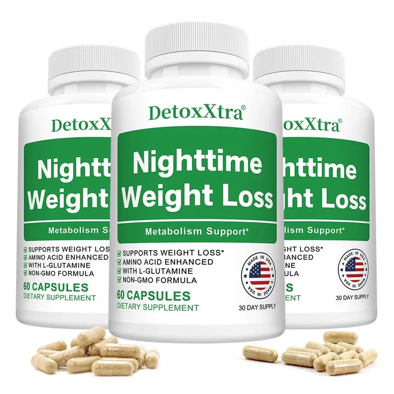 Nighttime Fat Burner Capsules Muscle Recovery Appetite Suppressant Metabolism Booster Relaxation & Restful Sleep Support