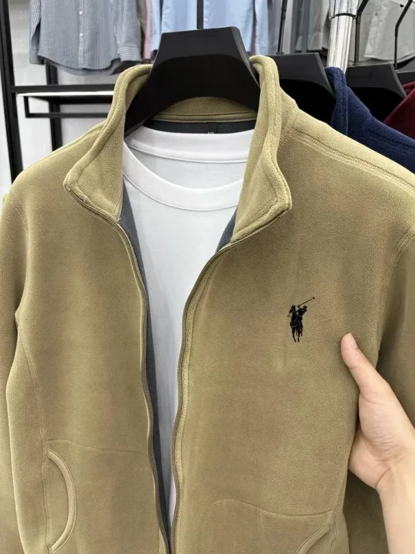 High end brand cardigan sweatshirt men's 2025 new designer fashion Paul embroidery plush coat autumn warm and thick casual jacke