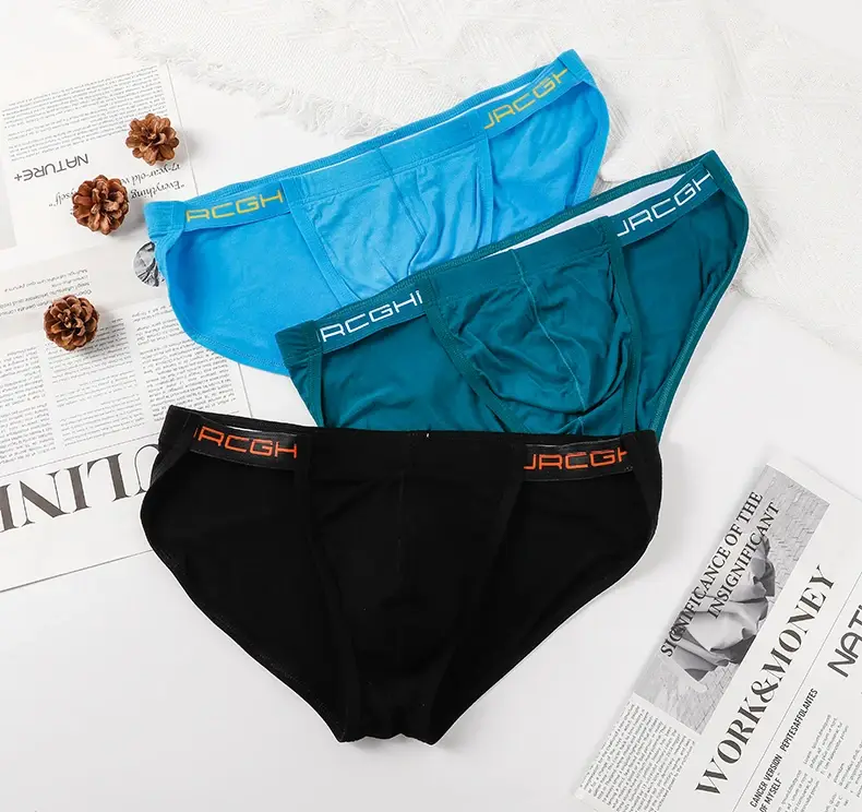 Mens Cotton Briefs Solid Color High Cut Hollow Low Waist Sexy Underwear Wholesale — image 14