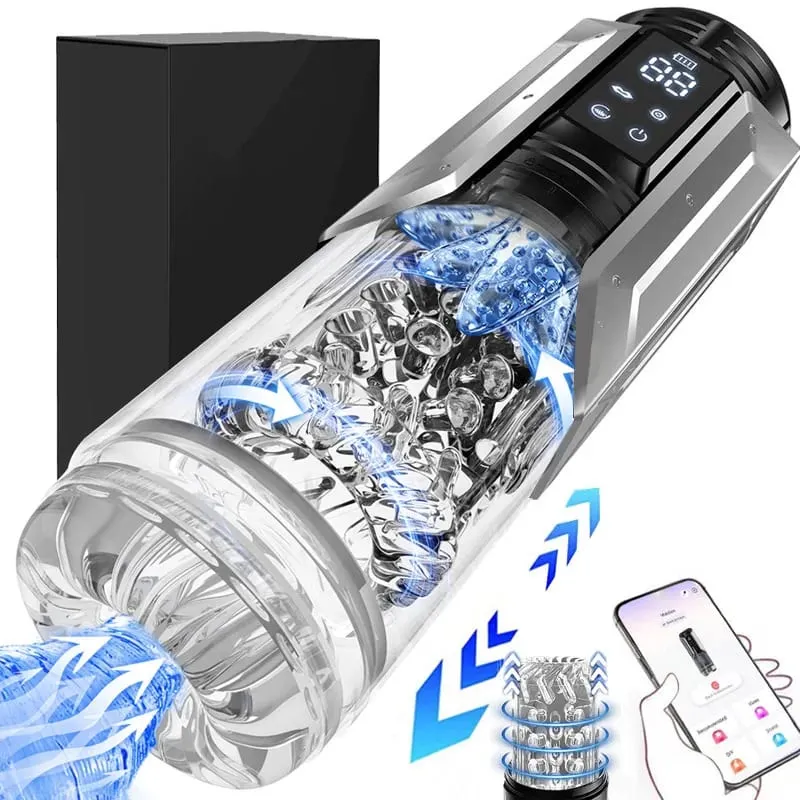 Automatic Male Masturbator Stroker with 7 Thrusting Rotating Licking Adult Pocket Pussy Mens Sex Toy Blowjob Sex Machine