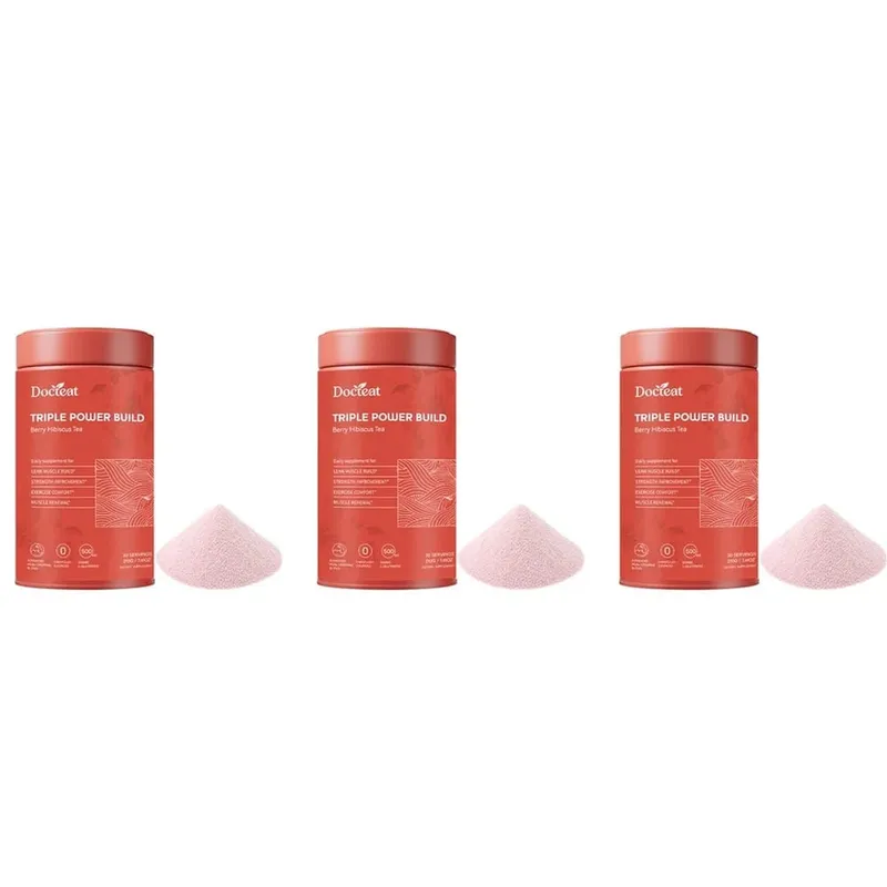 Docteat Triple Power Build Creatine Powder with Creatine HCL Creatine Monohydrate Electrolyte Hydration Blend 30 Servings