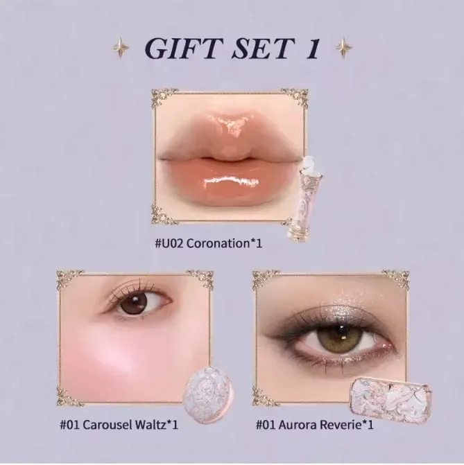 Makeup Set Flower Knows Butterfly Cloud Collar Collection Makeup Dárková sada obsahuje rtěnku s očními stíny Vegan & Cruelty-Free
