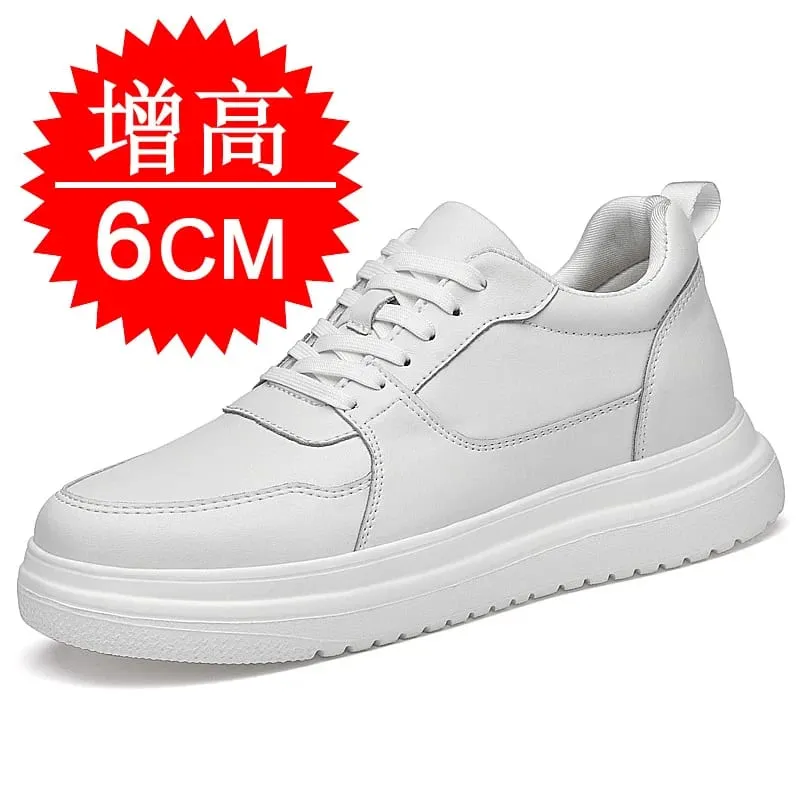 Plus Size37-46 Lift Sneakers Man Elevator Shoes Height Increase Insole 8cm White Black Taller Shoes Men Leisure Fashion sneakers