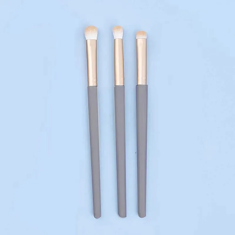 [E] 3PCS Eye Shadow Detail Brushes Tool Set Cosmetic Highlighter Lying Silkworm Smudge Soft Hair Brush Blush Beauty Makeup