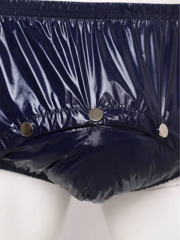 Cuecas masculinas com capa de fralda à prova d'água, com botões de pressão frontal, anti-vazamento, roupa íntima adaptável para idosos, necessidades especiais