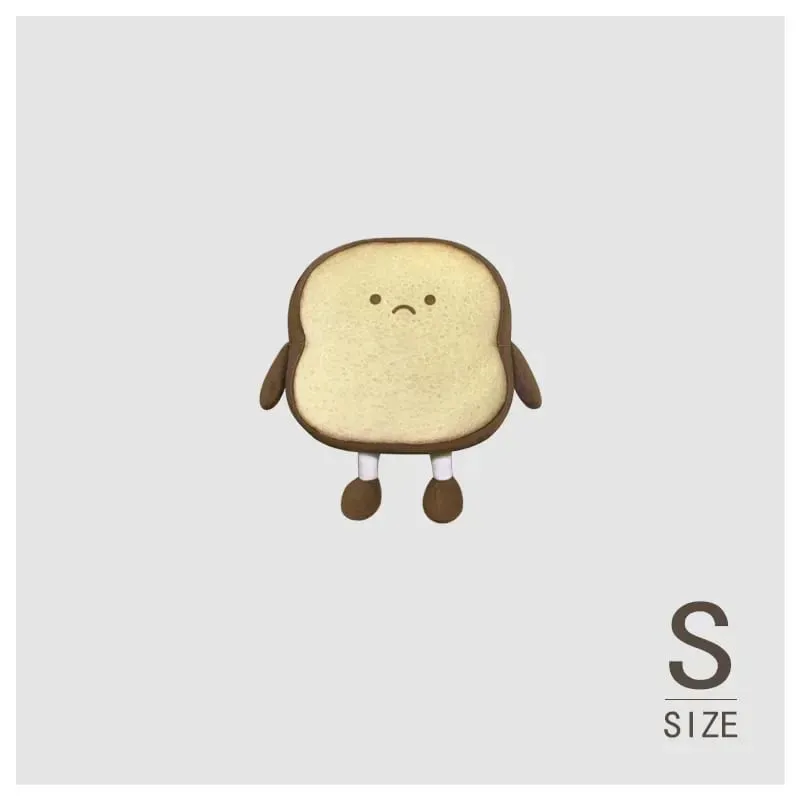 Soft Toast Shaped Stuffed Cushion Emotion Face Design Home Living Room Decoration Kids Daily Rest Practical Birthday Gift Pillow — image 9