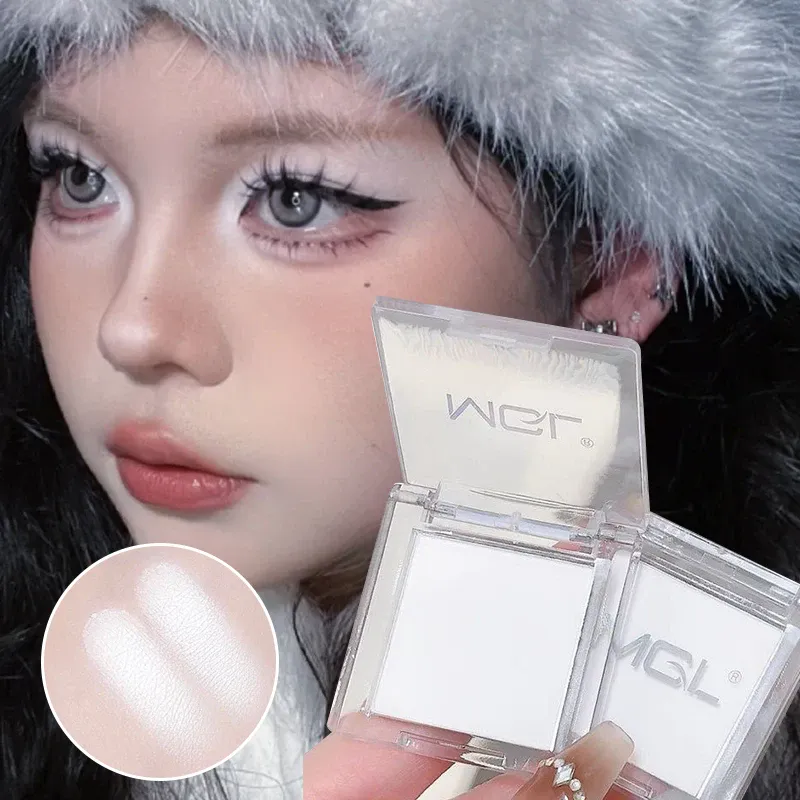 Matte White Monochrome Eyeshadow Palette Natural 3D Brightening Eyeshadow Highlighter Powder Long-Lasting Eye Makeup Palette — image 2