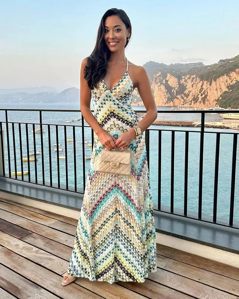 Robe longue imprimée Sexy, col en V, col licou, pour femmes, nouvelle mode d'été, sans manches, dos nu, Slim, soirée en boîte de nuit