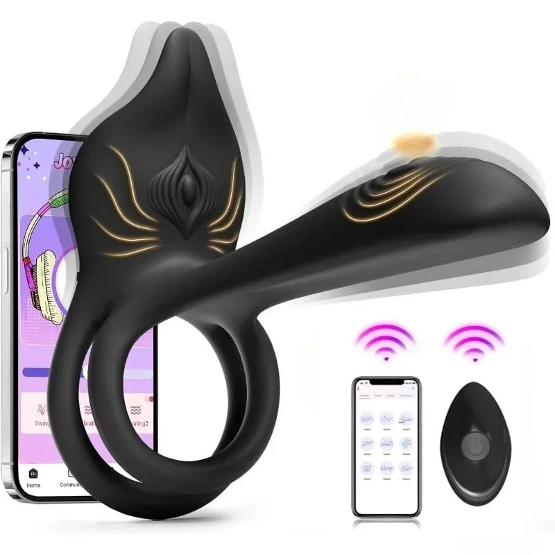 Vibrating Cock Ring Vibrator 10 Modes Tapping Flapping Penis Ring Clitoral Stimulator Delay Ejaculation Sex Toy for Men Women