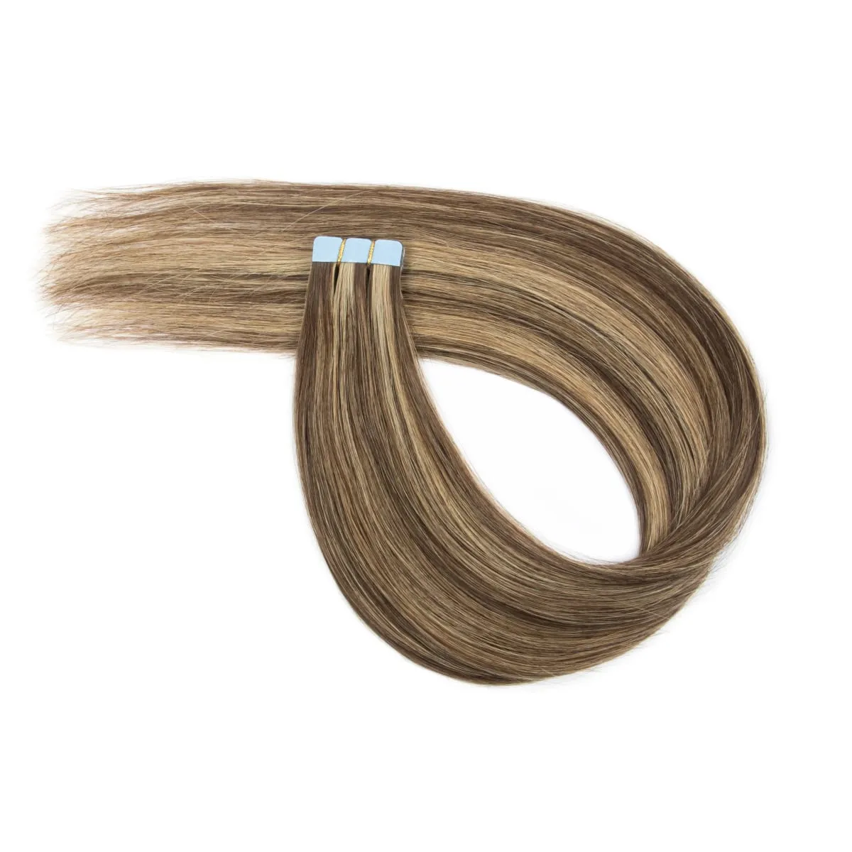 Multi Color Mini Skin Tape In Human Hair Extensions 10 Pieces 12 Inch To 20 Inch Multiple Color Options Remy Hair Natural Comfortable Wear for Women Thickening And Lengthening