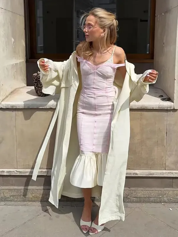 Sexy Patchwork Pleated Women's Long Dress Slim Backless Sleeveless Split Empire Female Dresses 2026 Summer Beach Party Lady Robe