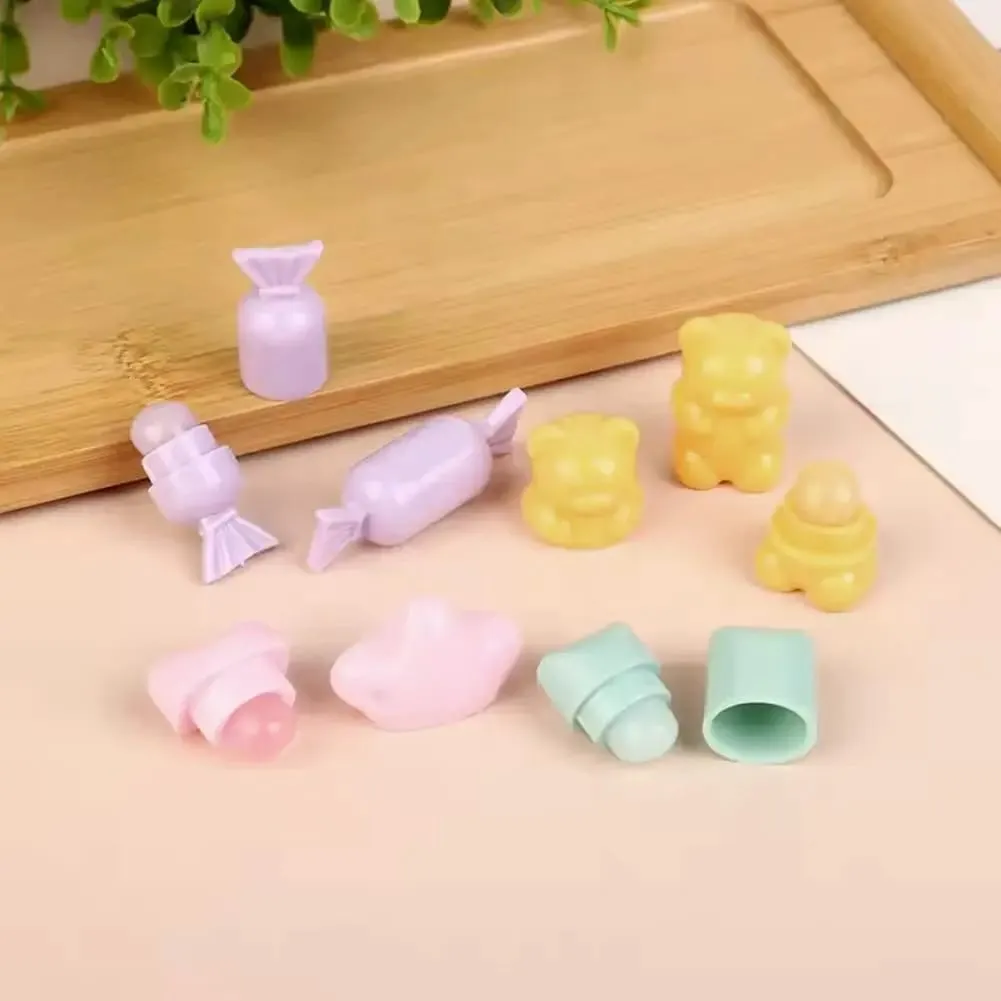 1/4 STK Bærbar tegneserie mini silikone læbebørste Cute Bear vinklede concealer børster Lip Balm Lip Gloss Concealer Make Up børster — image 2