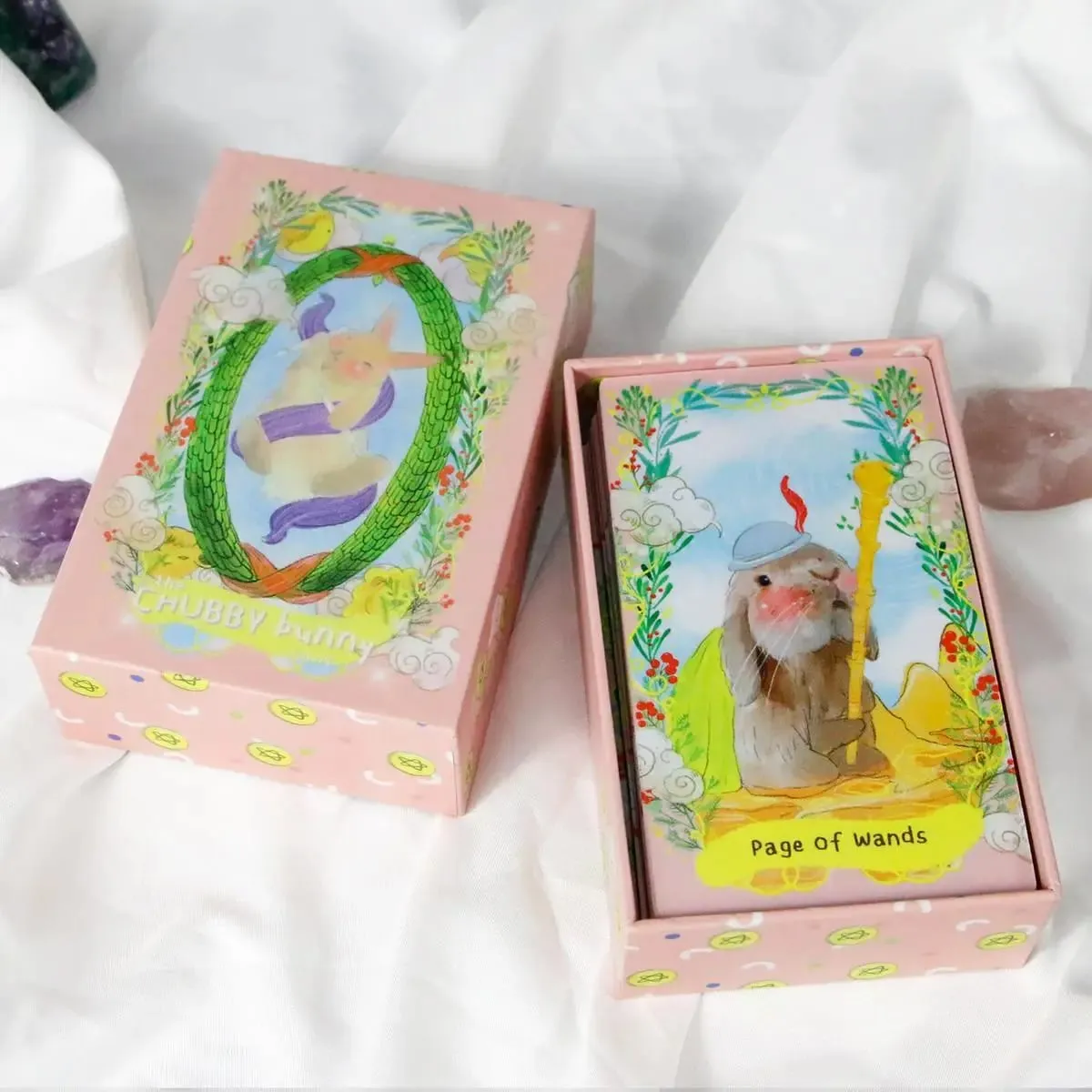 12*7cm Chubby Bunny Tarot A 78-card Deck Featuring Cute Bunnies 2.75 X 4.75'' Packaging Rigid Box — image 1
