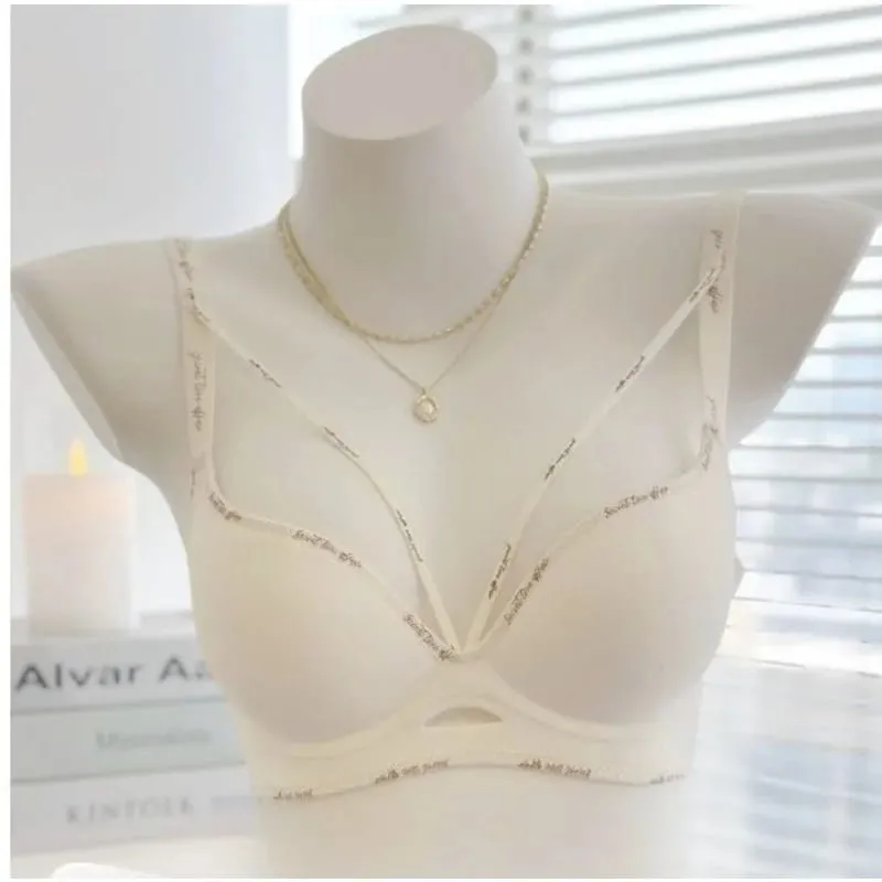Stylish Leopard Print Seamless Wireless Lingerie Thin Comfortable Gather Small Breast Pretty Breast Shape Casual Wear Soft S-XL