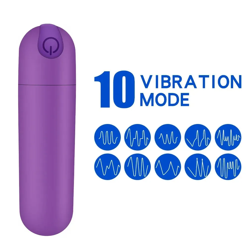 Mini Bullet Vibrator for Women Strong Shock Vibrating Nipple Vagina Clitoral Stimulator Thrusting Dildo Sex Toys for Couple 18+