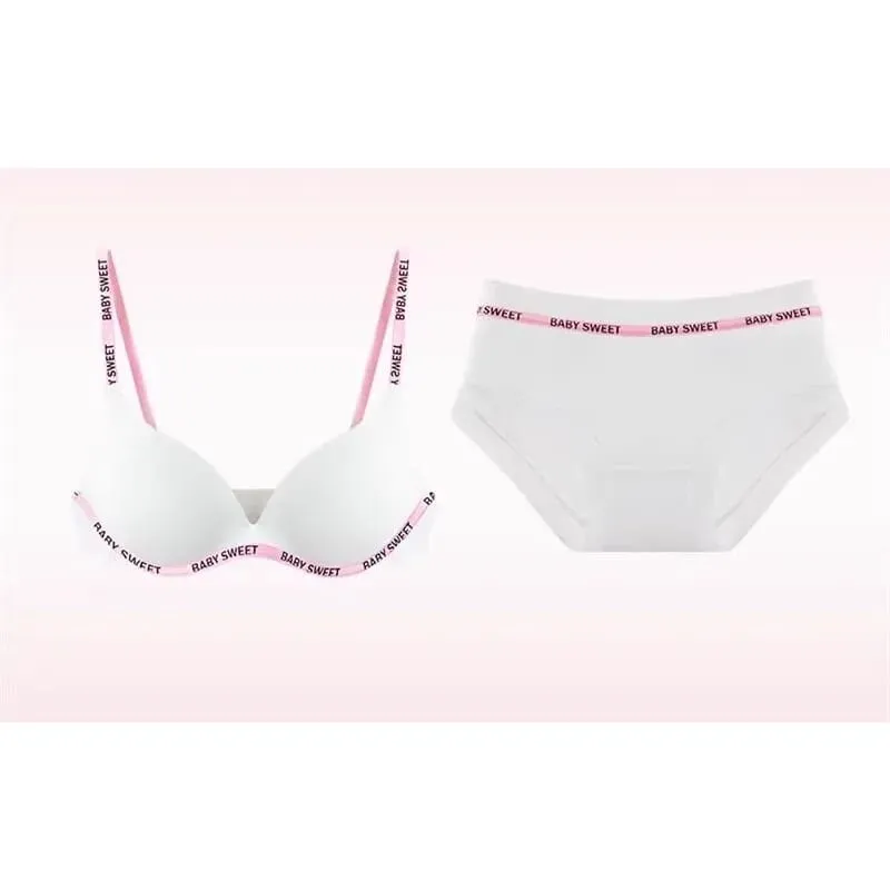 Trendy Dopamine Multicolor Seamless Bra Panty Set Sexy Push Up Small Bust Lift Wireless Soft Support Daily Party Plus Size 32-38