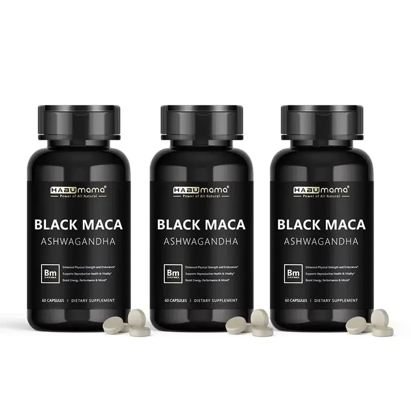 Organic Black Maca Root + Ashwagandha Extract Supplement for Women & Men Erect Energy Endurance - Vegan Pills — image 8