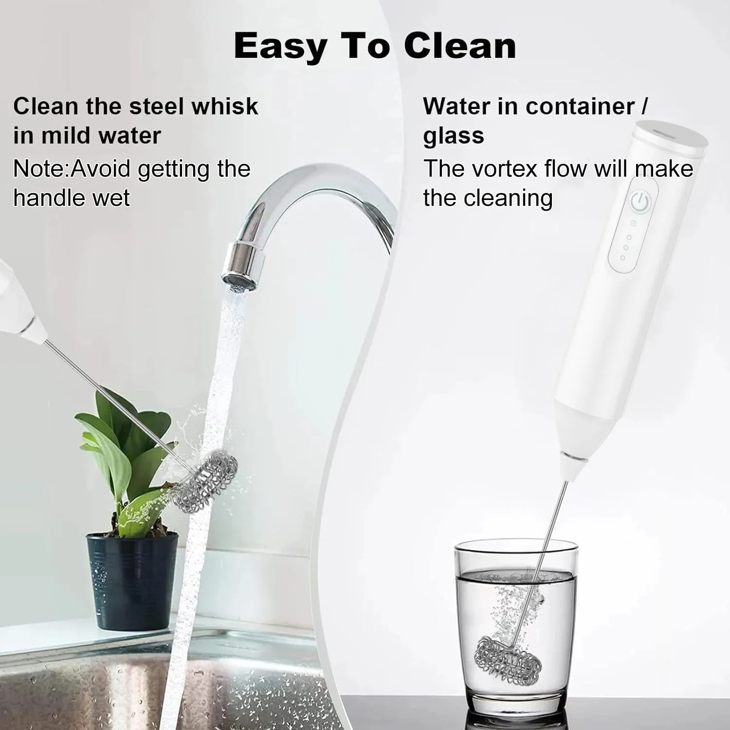 Milk Frother USB Rechargeable 3 Speeds Foam Maker Coffee Whisk Mixer Electric Handle Blender Egg Beater — image 5