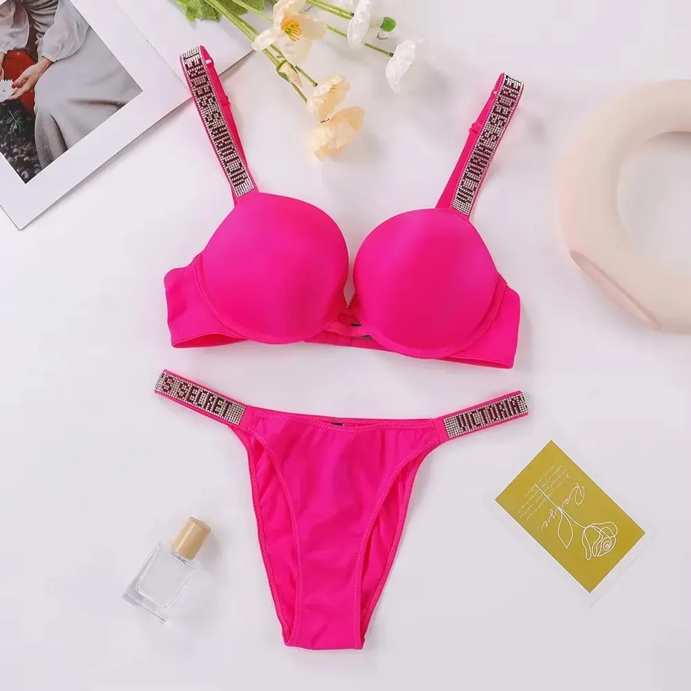 Women's Lingerie Set Sexy Breathable Soft Versatile Shapewear V Sexy Lingerie Bra and Panty Set Push Up Classic