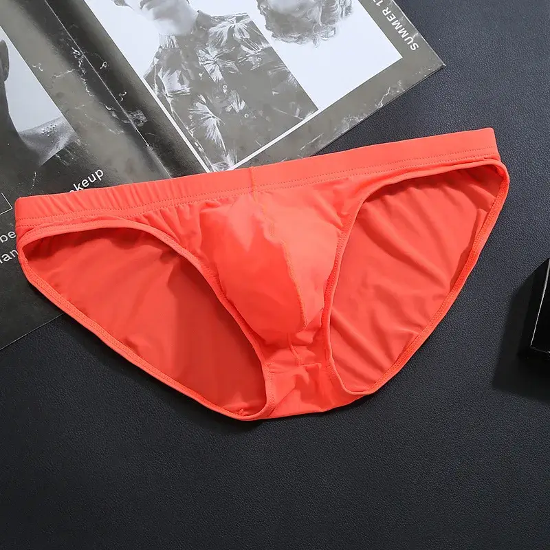 ชายผ้าไหมน้ำแข็งชุดชั้นในกางเกงBreathableต่ำเอวU-นูนUndershortsกางเกงขาสั้นสีทึบกางเกงผู้ชายกางเกง — image 24