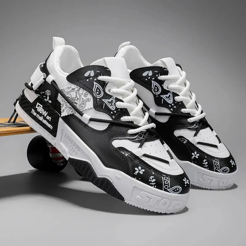 Sneakers Outdoor Sports Men's Lace-up Fitness Skate Shoes Casual Basketball Shoes Comfortable Soft Sole Large Size